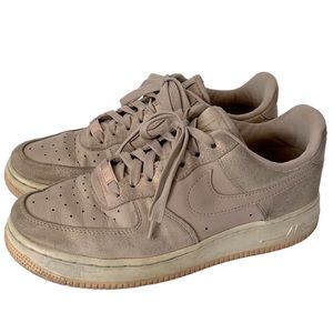 Nike Air Force 1 Metallic Blush Suede Sneakers Size 8.5